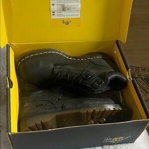 New _ Dr Martens Work Mens Industrial Black Boots Steel Toe Waterproof Size 10